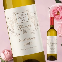 Cadeau Maman - Mon Vin personnalisé - Fleur