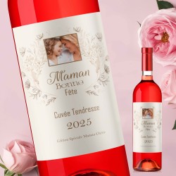 Cadeau Maman - Mon Vin personnalisé - Fleur