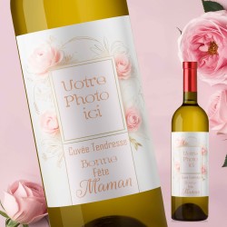 FETE DES MERES - Cadeau Maman - Mon Vin personnalisé - Rose