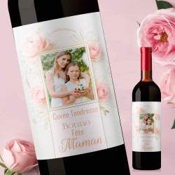 FETE DES MERES - Cadeau Maman - Mon Vin personnalisé - Rose