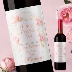 FETE DES MERES - Cadeau Maman - Mon Vin personnalisé - Rose