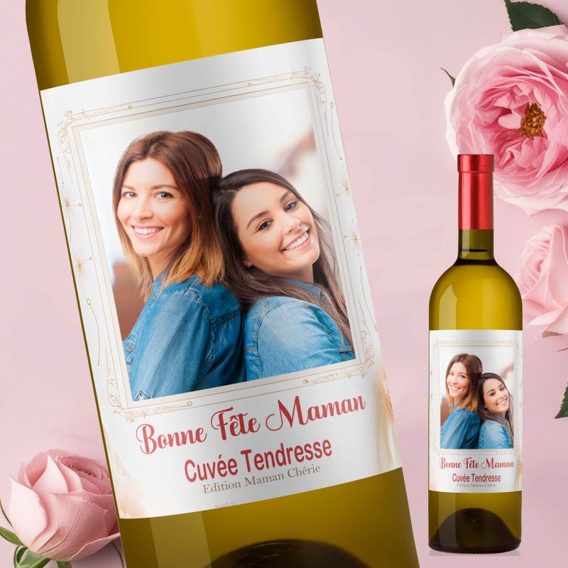 FETE DES MERES - Cadeau Maman - Mon Vin personnalisé - Simple
