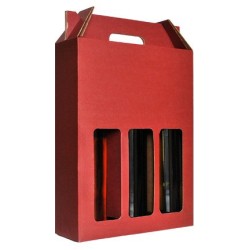 Valisette Carton lie de vin 3 bouteilles