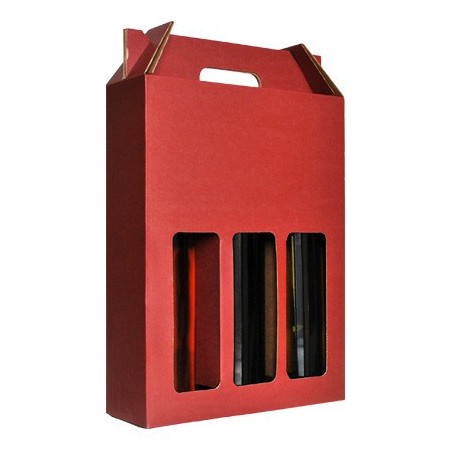 Valisette Carton lie de vin 3 bouteilles