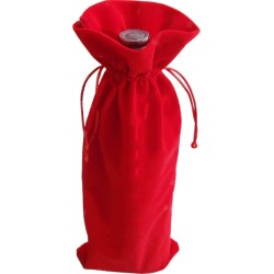 Sac Velour 1 Bouteille Rouge