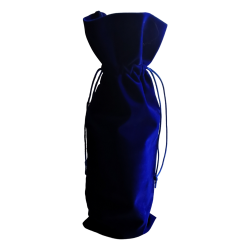 Sac Velour 1 Bouteille Bleu