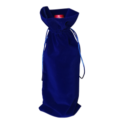 Sac Velour 1 Bouteille Bleu Mon Vin Personnalisé