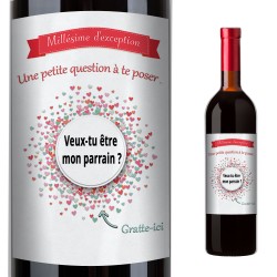 UNE QUESTION A TE POSER - Vin rouge et son étiquette à gratter -