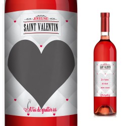 SAINT VALENTIN - Bordeaux rosé et Etiquette à gratter