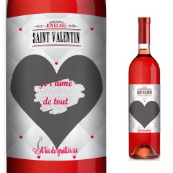 SAINT VALENTIN - Bordeaux rosé et Etiquette à gratter