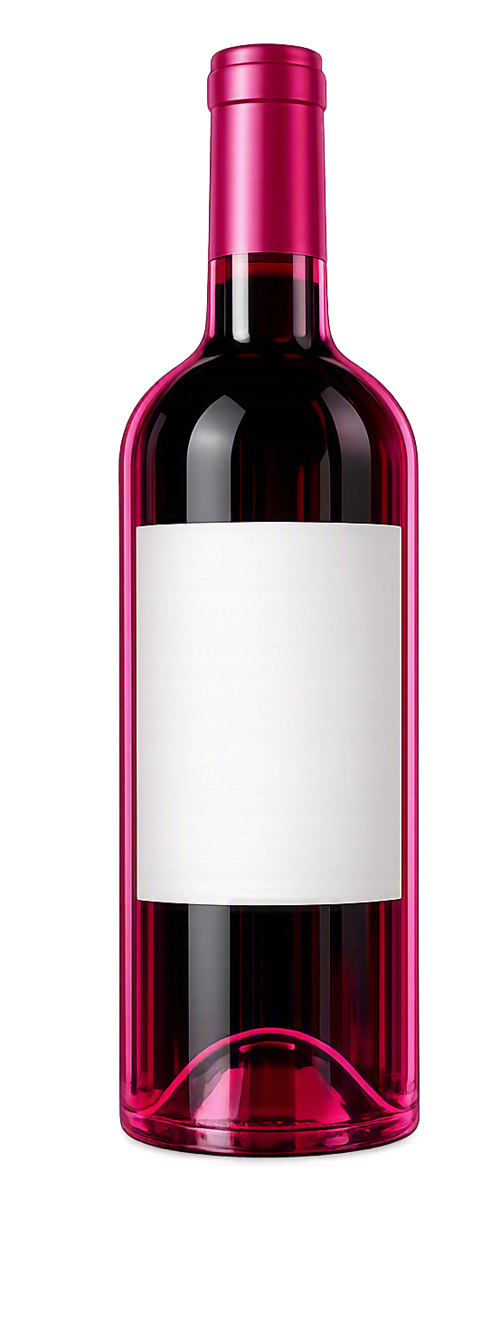 Bouteille de vin rouge personnalisée avec étiquette blanche