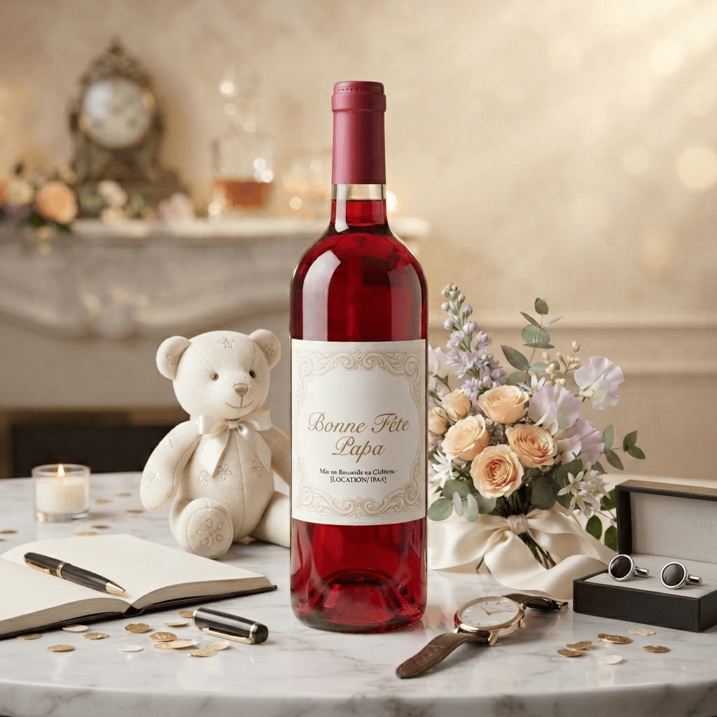 Cadeau de naissance avec bouteille personnalisée